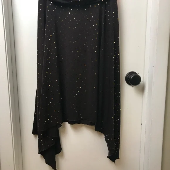 EnFocus Studio gold Sequins Asymmetrical Ruched Halter Dress Size 10 NWOT - Picture 3 of 11